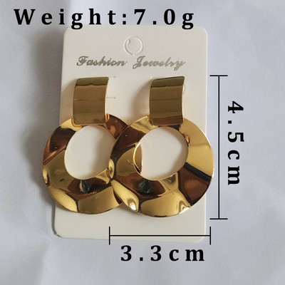 Retro pretjerane metalne upečatljive naušnice za žene Europska moda Okrugle zvijezde Kvadratne nepravilne geometrije Duge naušnice Nakit