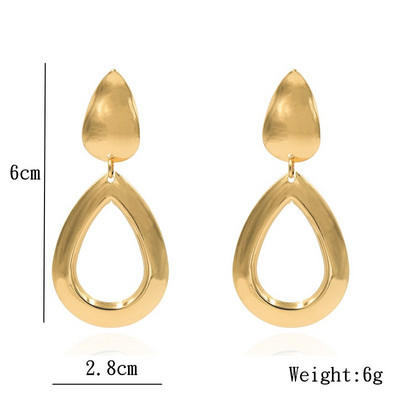 Retro pretjerane metalne upečatljive naušnice za žene Europska moda Okrugle zvijezde Kvadratne nepravilne geometrije Duge naušnice Nakit