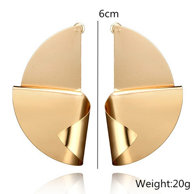 Retro pretjerane metalne upečatljive naušnice za žene Europska moda Okrugle zvijezde Kvadratne nepravilne geometrije Duge naušnice Nakit