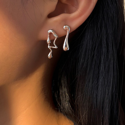 Modes zelta sudraba krāsas lieli metāla apvalka auskari sievietēm ģeometriski neregulāri vintage vienkārši auskari rotaslietas ballītes dāvana