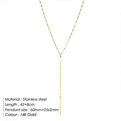 eManco Luksuslik ripats Choker kaelakee naistele Minimalistlik bambusest ketiga kaelakee naiste roostevabast terasest kaelakee ehted