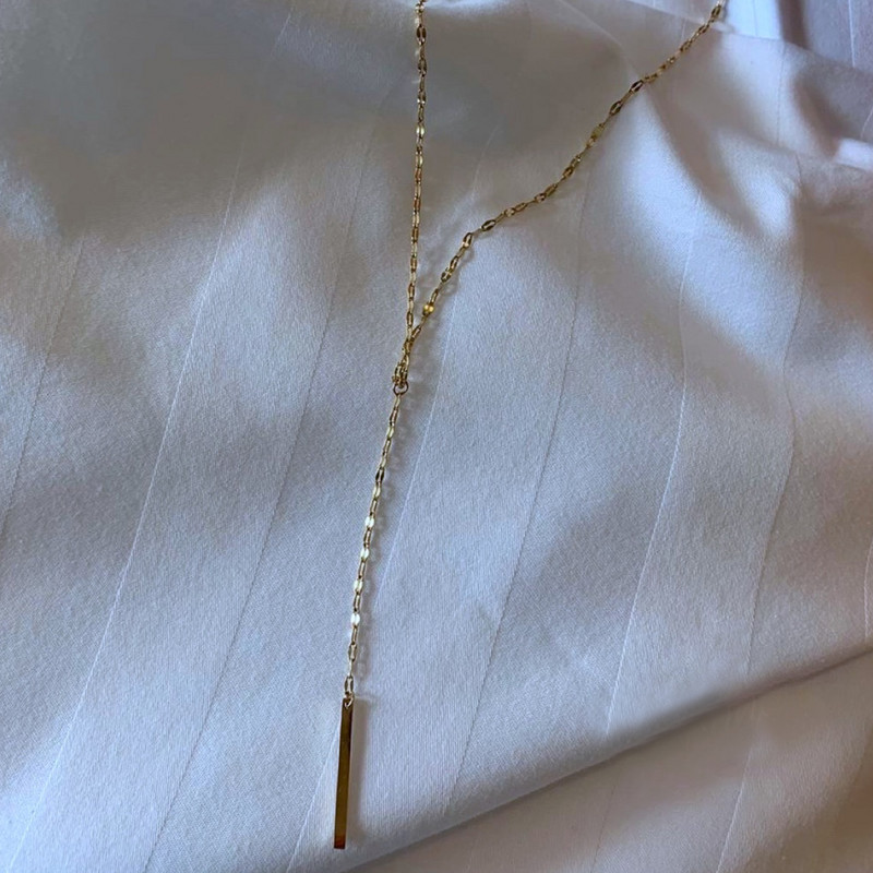 eManco Luksuslik ripats Choker kaelakee naistele Minimalistlik bambusest ketiga kaelakee naiste roostevabast terasest kaelakee ehted