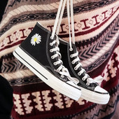 Άνοιξη 2024 Νέο στυλ Κέντημα Daisy Παπούτσια Canva Γυναικεία Κορεάτικη Έκδοση Student High Top Daisy Flower Ins Επιτραπέζια παπούτσια G66