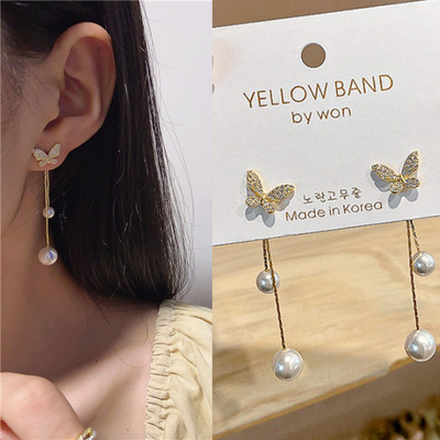 Trend hosszú drót bojt szál lánc Climb csillag szív gyöngyök medálok leejtő fülbevaló női egyenes függő fülbevaló ékszer