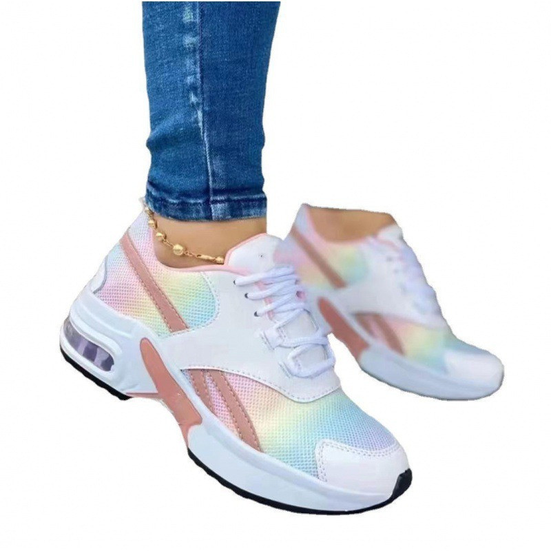 Tossud 2024, uus moodne kiilplatvorm, suures suuruses vabaajaspordijalatsid Naiste paeltega võrkkangast hingavad naiste vulkaniseeritud kingad