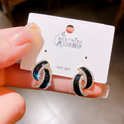 Melni piekārti gari auskari sievietēm Trīsstūrveida kvadrātveida auskari nolaižamie auskari 2024 boucle oreille femme Modes rotaslietas