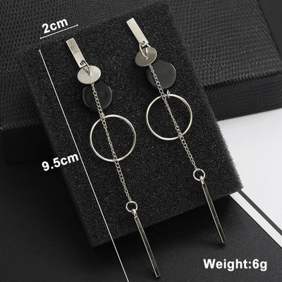 Melni piekārti gari auskari sievietēm Trīsstūrveida kvadrātveida auskari nolaižamie auskari 2024 boucle oreille femme Modes rotaslietas