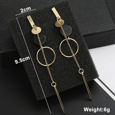 Melni piekārti gari auskari sievietēm Trīsstūrveida kvadrātveida auskari nolaižamie auskari 2024 boucle oreille femme Modes rotaslietas