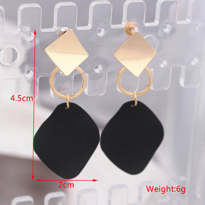 Melni piekārti gari auskari sievietēm Trīsstūrveida kvadrātveida auskari nolaižamie auskari 2024 boucle oreille femme Modes rotaslietas