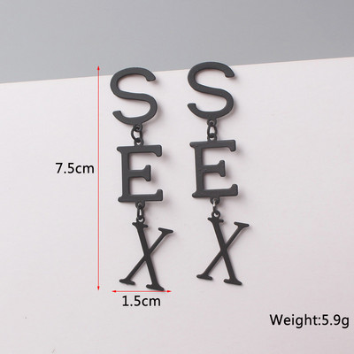 Melni piekārti gari auskari sievietēm Trīsstūrveida kvadrātveida auskari nolaižamie auskari 2024 boucle oreille femme Modes rotaslietas