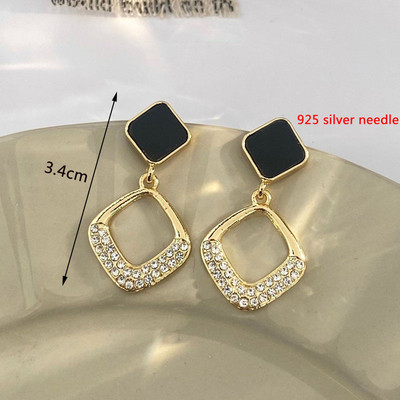 Melni piekārti gari auskari sievietēm Trīsstūrveida kvadrātveida auskari nolaižamie auskari 2024 boucle oreille femme Modes rotaslietas