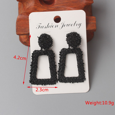 Melni piekārti gari auskari sievietēm Trīsstūrveida kvadrātveida auskari nolaižamie auskari 2024 boucle oreille femme Modes rotaslietas