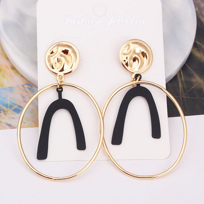 Melni piekārti gari auskari sievietēm Trīsstūrveida kvadrātveida auskari nolaižamie auskari 2024 boucle oreille femme Modes rotaslietas