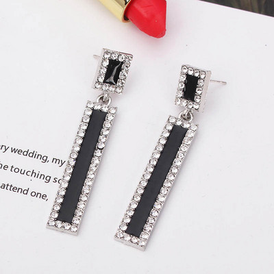 Melni piekārti gari auskari sievietēm Trīsstūrveida kvadrātveida auskari nolaižamie auskari 2024 boucle oreille femme Modes rotaslietas