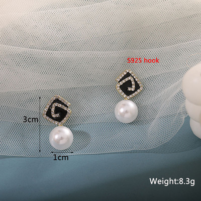 Melni piekārti gari auskari sievietēm Trīsstūrveida kvadrātveida auskari nolaižamie auskari 2024 boucle oreille femme Modes rotaslietas