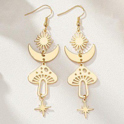 Vintage Boheemi stiilis gooti seene dekoratiivsed rõngaskõrvarõngad nišisulamist ehted Loomingulised kingitused naiste tüdrukutele