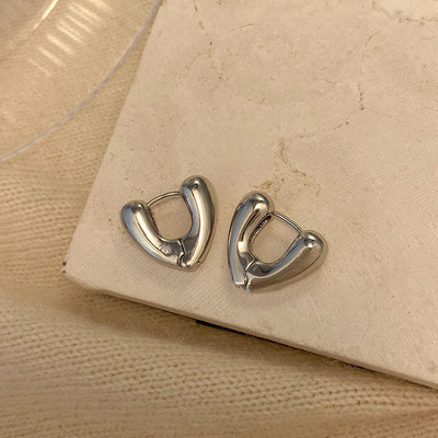 Roostevabast terasest siledast metallist paksud kõrvarõngad naistele, tüdrukutele, mood, ümmargused rõngad, rõngad, kõrvarõngad, punk-ehted