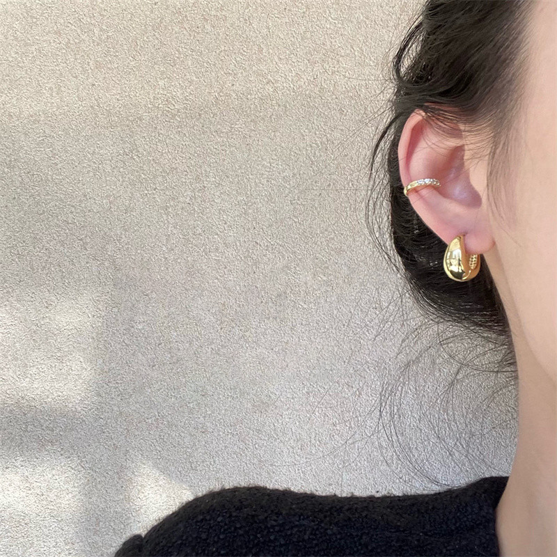 Roostevabast terasest siledast metallist paksud kõrvarõngad naistele, tüdrukutele, mood, ümmargused rõngad, rõngad, kõrvarõngad, punk-ehted