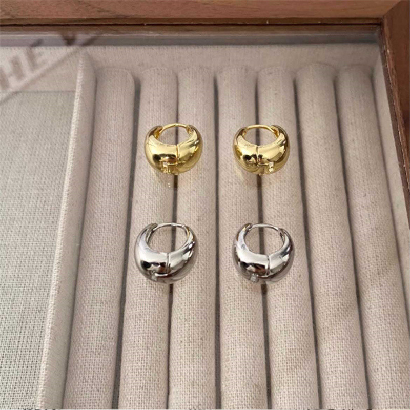 Roostevabast terasest siledast metallist paksud kõrvarõngad naistele, tüdrukutele, mood, ümmargused rõngad, rõngad, kõrvarõngad, punk-ehted