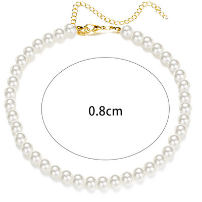 Κολιέ 4mm 5mm 6mm απομίμηση μαργαριτάρι κρεμαστό κολιέ για γυναίκες Κομψό ρομαντικό αόρατο σύρμα ψαριού Clavicle Bead γιακά κοσμήματα γάμου