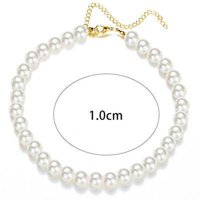 Κολιέ 4mm 5mm 6mm απομίμηση μαργαριτάρι κρεμαστό κολιέ για γυναίκες Κομψό ρομαντικό αόρατο σύρμα ψαριού Clavicle Bead γιακά κοσμήματα γάμου