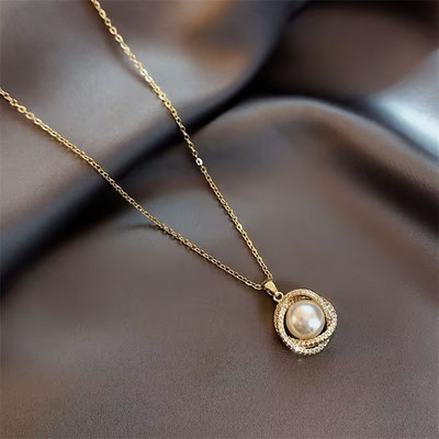 Κολιέ 4mm 5mm 6mm απομίμηση μαργαριτάρι κρεμαστό κολιέ για γυναίκες Κομψό ρομαντικό αόρατο σύρμα ψαριού Clavicle Bead γιακά κοσμήματα γάμου