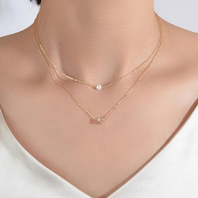 2022 UUS peo pulmakrae naistele Kuldplaadiga sädelev rangluu mitmekihiline kett Choker kaelakee ehted sõbrapäevaks G