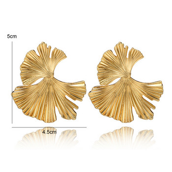 Бохемски геометрични златни обеци с форма на листа от гинко билоба за жени, изящни бижута за уши, аксесоари, пънк