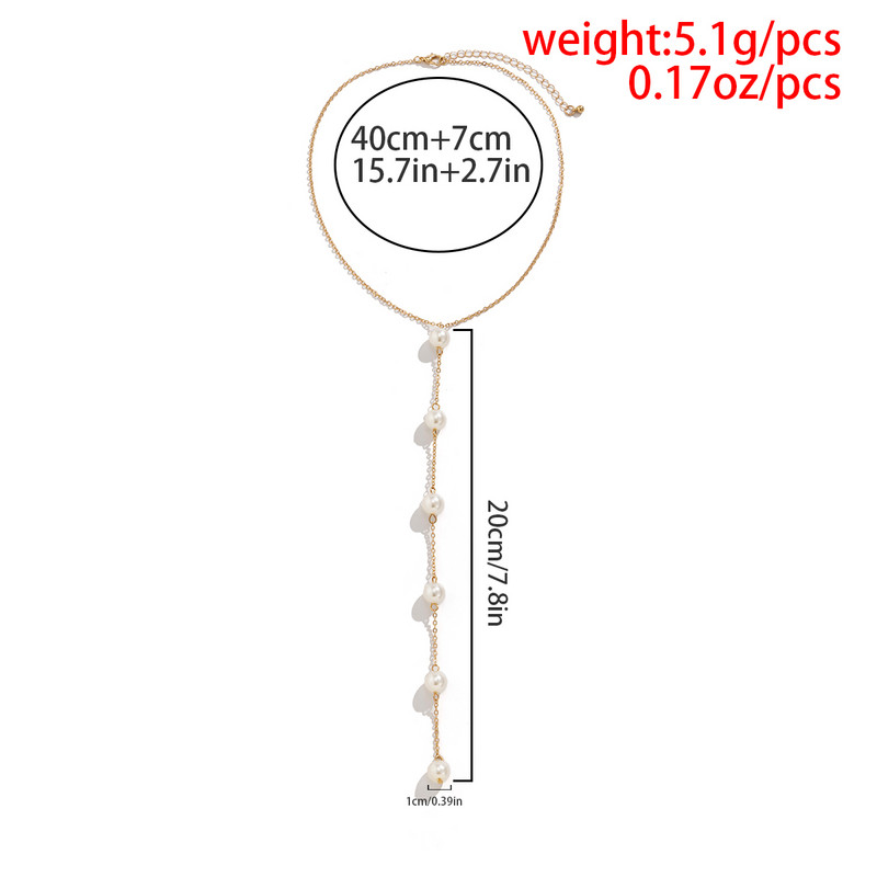 IngeSight.Z Paprasti ilgi perlų imitacijos nugaros karoliai moterims Seksualūs kutai dirželiai Bikini krūtinės grandinėlė kūno papuošalai Mujer