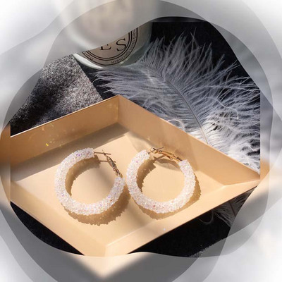 Auskari šarms svētki Pārspīlēti ģeometriski apaļi spīdīgi apļi matēta kristāla lieli auskari modes rotaslietas sievietēm jauns dizains