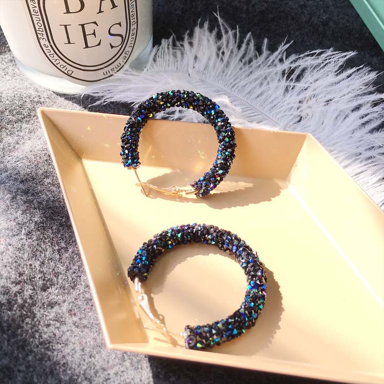 Auskari šarms svētki Pārspīlēti ģeometriski apaļi spīdīgi apļi matēta kristāla lieli auskari modes rotaslietas sievietēm jauns dizains