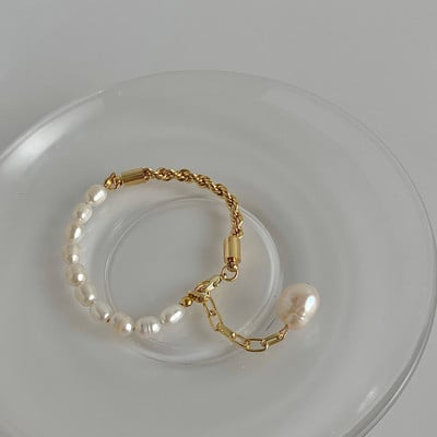 Colier retro simplu Colier de perle Colier de perle de apă dulce răsucite cu lanț Mahua Femeie Proiectat pentru femei Mărgele Punk