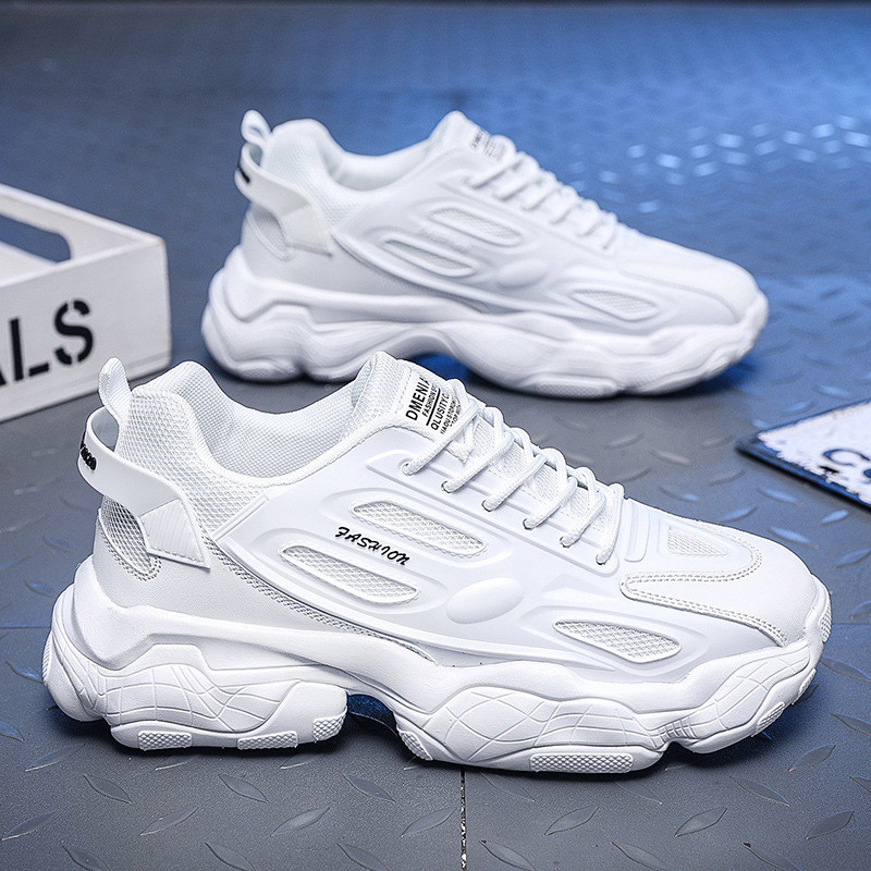 Kevadised ja sügisesed uued meeste spordijalatsid Üliõpilaste hingavad Trend paksu tallaga vabaajajalatsid Mugavad ja mitmekülgsed spordijalatsid