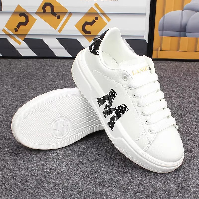 Luksusa zīmola Dizaina kedas vīriešiem Modes korejiešu versija Burtu apdruka Tāfeles apavi Mīksti Viegli Sieviešu pastaigu apavi