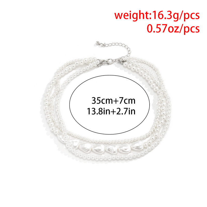 Elegantiškas daugiasluoksnis perlų vėrinys moterims Vintažinių vestuvių mados pareiškimas „Choker Collar“ papuošalas vakarėliui