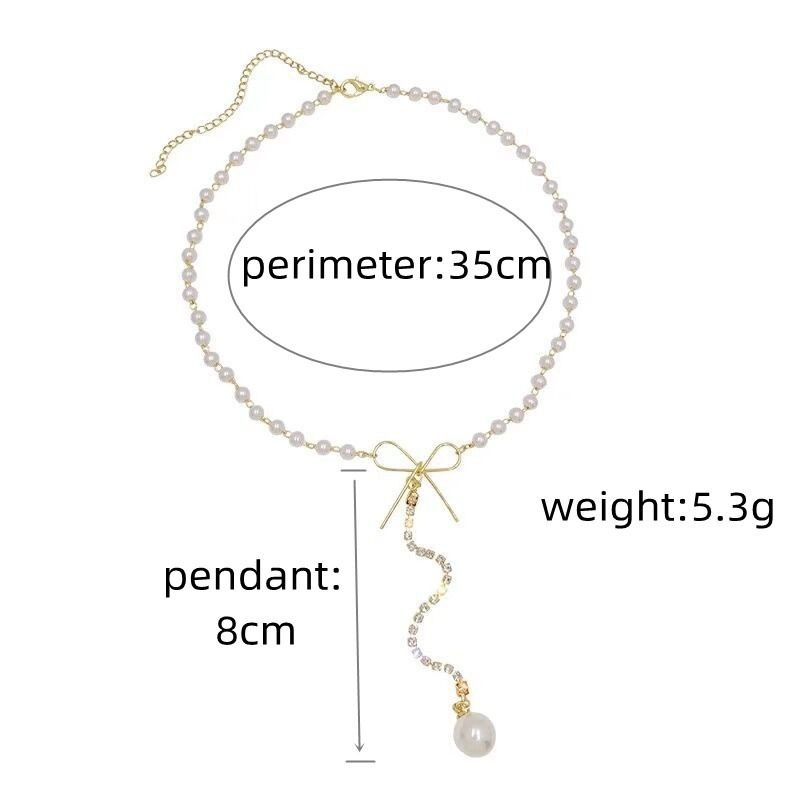 Skaista pērļu tauriņa kaklarota Rhinestone pušķis pērļu kulonu kaklarota sievietēm Delikāta atslēgas kaula ķēde minimālisma kaklasaite