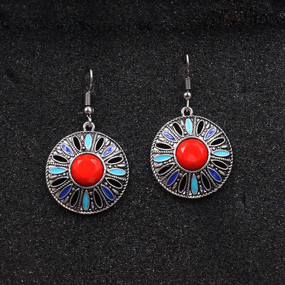 Etnilised Boho värvilised emailiga kõrvarõngad naistele Bomemain retro õõnesõielised ümmargused geomeetrilised vintage rippuvad kõrvarõngad ehted