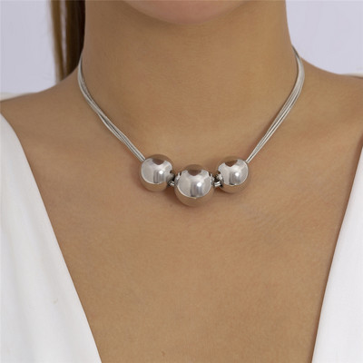 Aukštos kokybės Goth Twisted Snake grandinės karoliai moterims Punk Big Ball pakabukas raktikaulis Choker Grunge Neck Papuošalai Steampunk Nauja