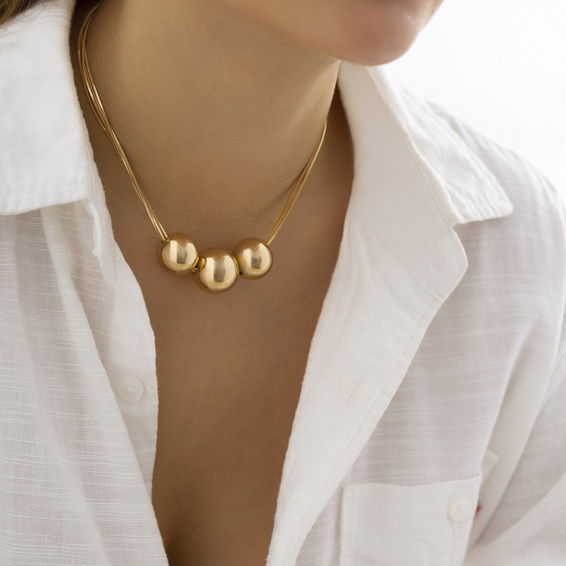 Aukštos kokybės Goth Twisted Snake grandinės karoliai moterims Punk Big Ball pakabukas raktikaulis Choker Grunge Neck Papuošalai Steampunk Nauja