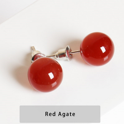 Muuda parem looduslikust kivist Ametüst Tiigrisilm Ahhaat Ümmargused Helmed Naiste Mood Lihtsad roostevabast terasest kristallist kõrvaklapid