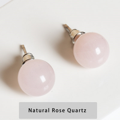 Muuda parem looduslikust kivist Ametüst Tiigrisilm Ahhaat Ümmargused Helmed Naiste Mood Lihtsad roostevabast terasest kristallist kõrvaklapid