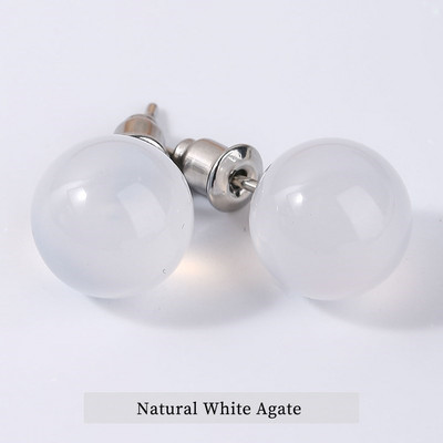 Muuda parem looduslikust kivist Ametüst Tiigrisilm Ahhaat Ümmargused Helmed Naiste Mood Lihtsad roostevabast terasest kristallist kõrvaklapid