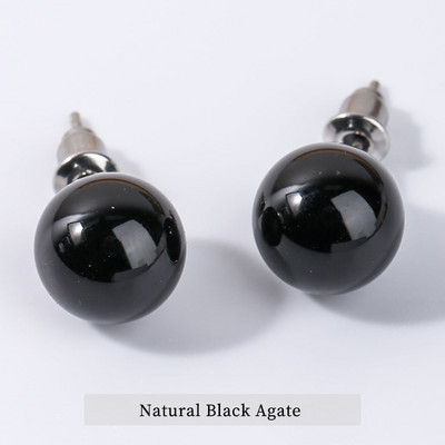 Muuda parem looduslikust kivist Ametüst Tiigrisilm Ahhaat Ümmargused Helmed Naiste Mood Lihtsad roostevabast terasest kristallist kõrvaklapid