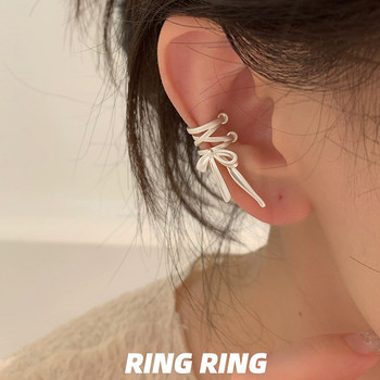 KADRUFI Girls New Ribbon Aesthetics Щипки за уши Ballet Style Ribbon Bow-knot Ear Cuff Women Korean Fashion Kpop Earring Jewelry