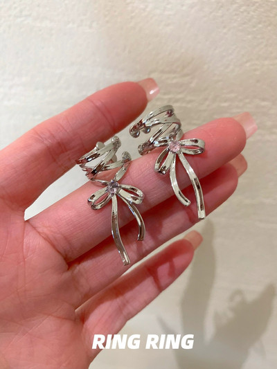 KADRUFI mergaičių nauja juostelė estetika ausų segtukai baleto stiliaus juostelė lankelis mazgas ausų rankogaliai, moteriški korėjietiški mados kpop auskarai papuošalai