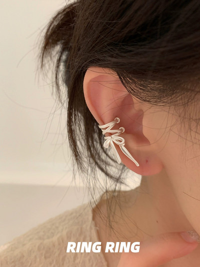 KADRUFI mergaičių nauja juostelė estetika ausų segtukai baleto stiliaus juostelė lankelis mazgas ausų rankogaliai, moteriški korėjietiški mados kpop auskarai papuošalai