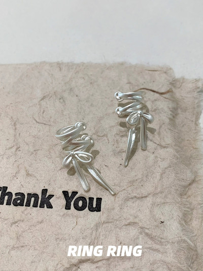 KADRUFI mergaičių nauja juostelė estetika ausų segtukai baleto stiliaus juostelė lankelis mazgas ausų rankogaliai, moteriški korėjietiški mados kpop auskarai papuošalai