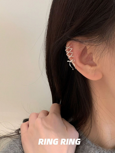 KADRUFI mergaičių nauja juostelė estetika ausų segtukai baleto stiliaus juostelė lankelis mazgas ausų rankogaliai, moteriški korėjietiški mados kpop auskarai papuošalai