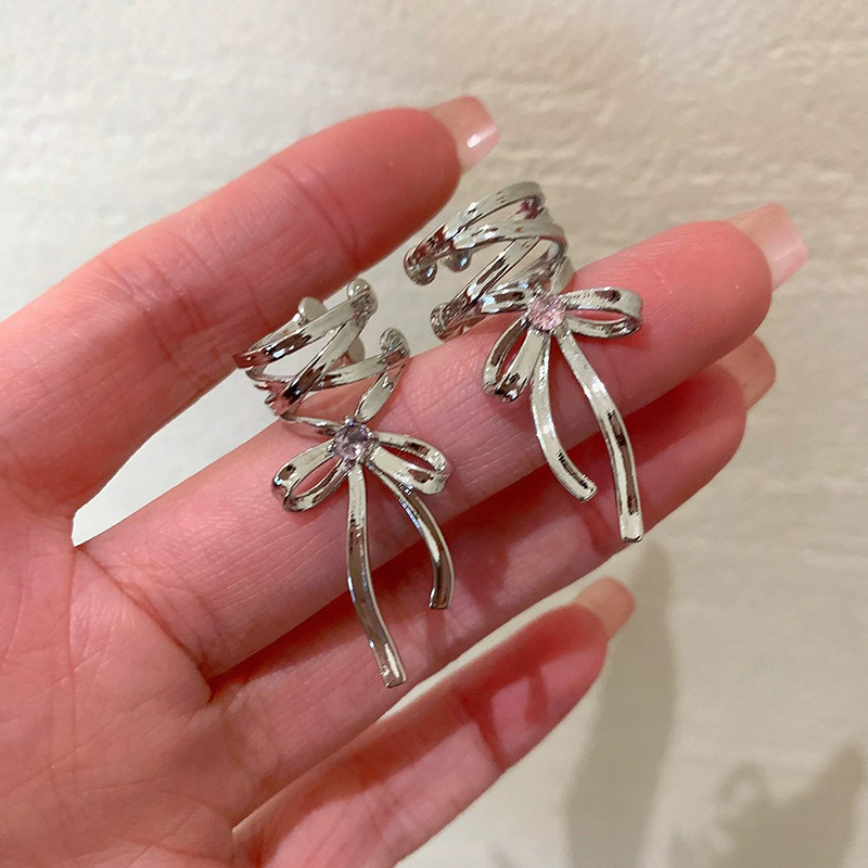 KADRUFI mergaičių nauja juostelė estetika ausų segtukai baleto stiliaus juostelė lankelis mazgas ausų rankogaliai, moteriški korėjietiški mados kpop auskarai papuošalai