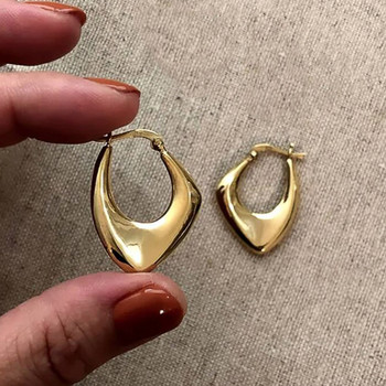 Γυναικεία σκουλαρίκια Huitan Geometric Metal Hoop Γυναικεία χρυσό χρώμα/ασημί Χρώμα Μόδα Γυναικεία σκουλαρίκια αυτιά Καθημερινά Ευέλικτα κοσμήματα
